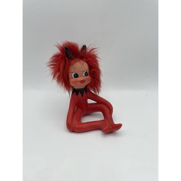 Vintage Enesco Valentines Rita The Red Imp Devil Figurine Original Label - Picture 2 of 8